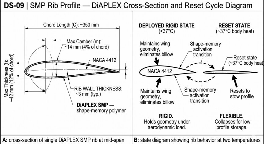 DiAPLEX SMP rib profile and two-state thermal cycle diagram